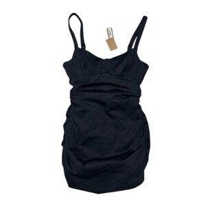 Skims XS Sculpting Swim Ruched One Piece Onyx Black NWT MSRP $128
